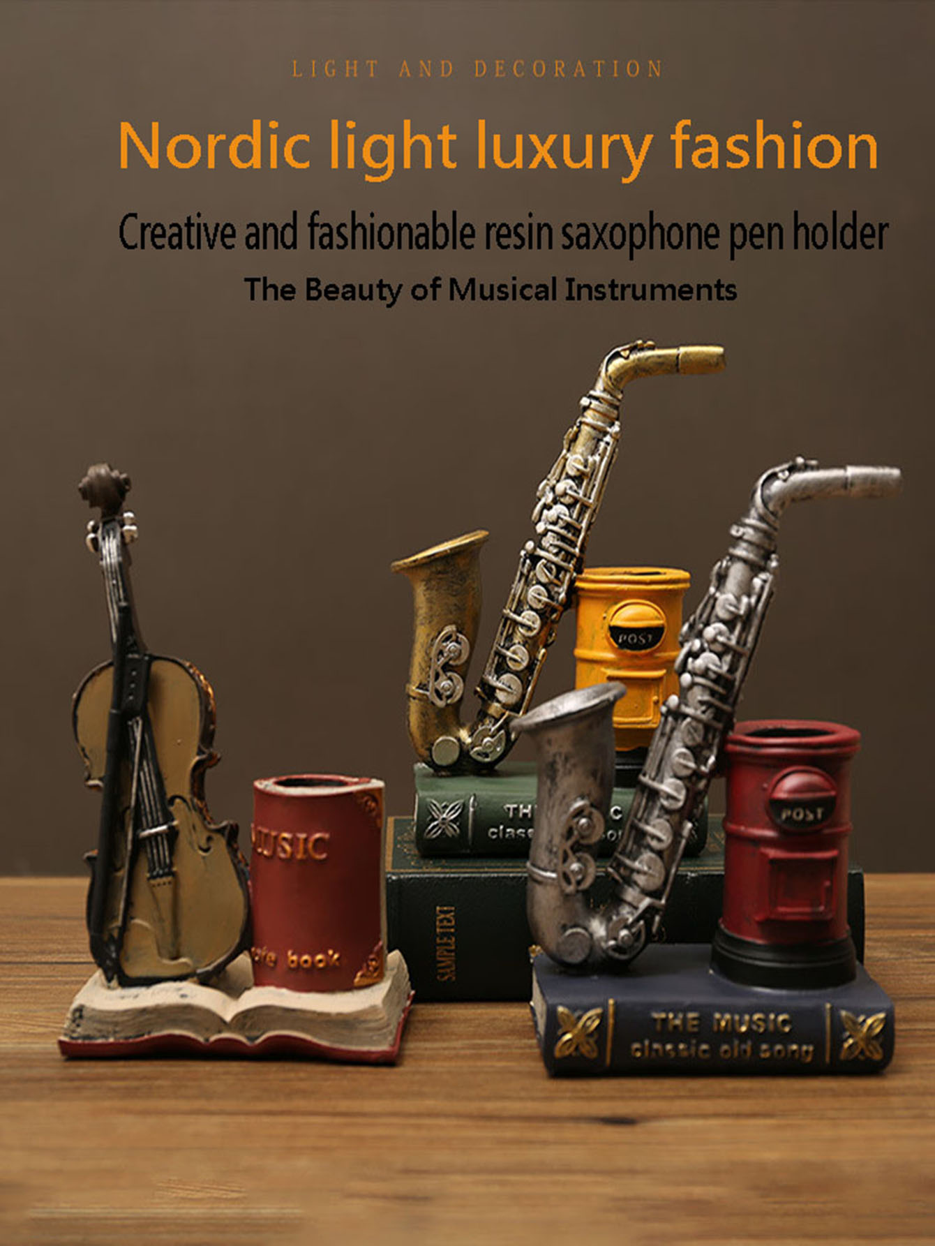 Musical Instrument Fagot - Nordic retro student creative resin craft