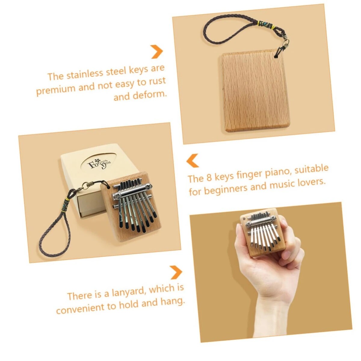 Miwayer Mini Kalimba 8 Key Thu - Musical Instrument Piano recension och pris