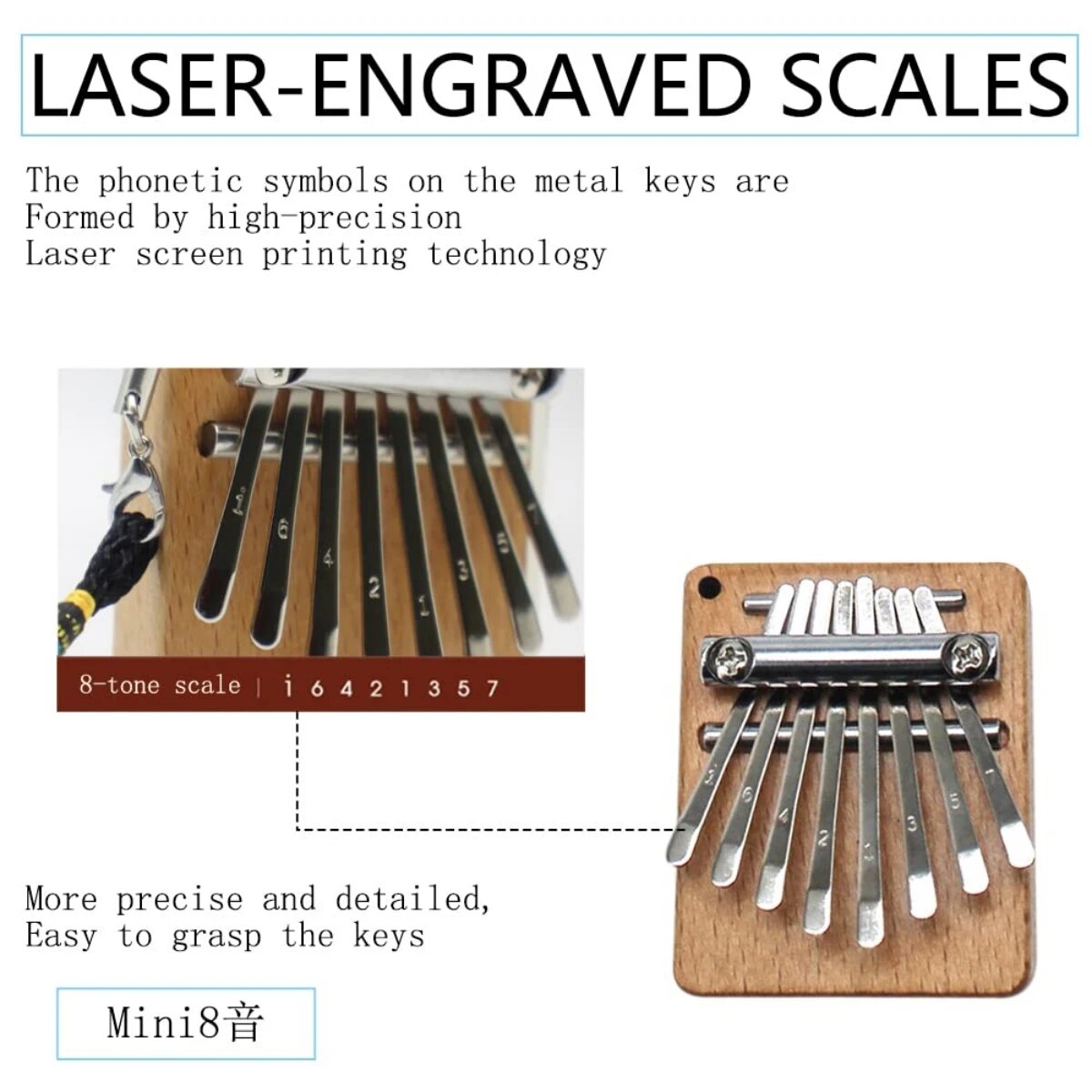 Miwayer Mini Kalimba 8 Key Thu - Musical Instrument Piano recension och pris