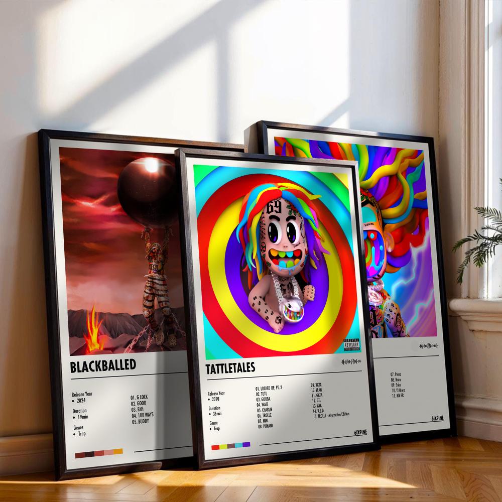 6ix9ine Poster Music Album Cov - Musical Instrument Painting recension och pris